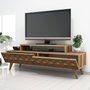 Hanah Home Soporte TV Nogal City - 140cm Ancho x 48.8cm Alto x 41.8cm Profundo Elegante y Moderno